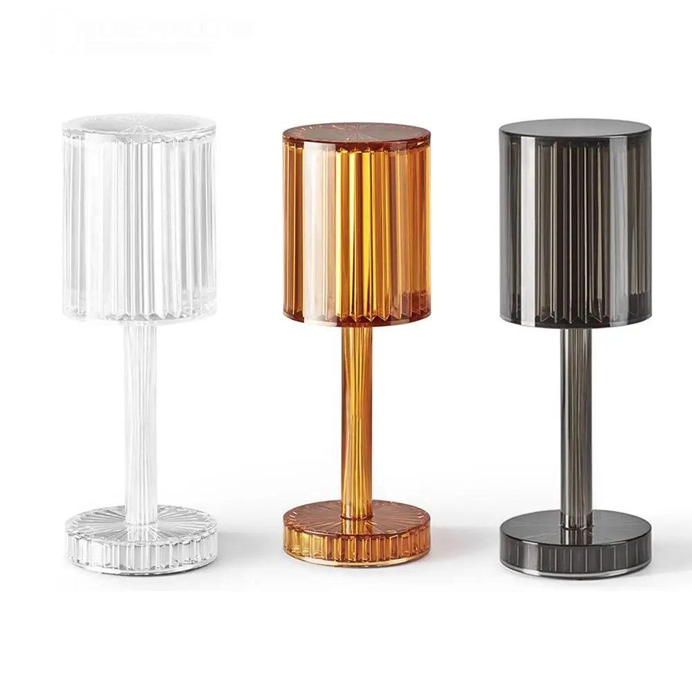 

LED Desk Lamp Rechargeable Night Light Restaurant Atmosphere Lamp Acrylic Crystal Table Light Bedroom Lighting Gift