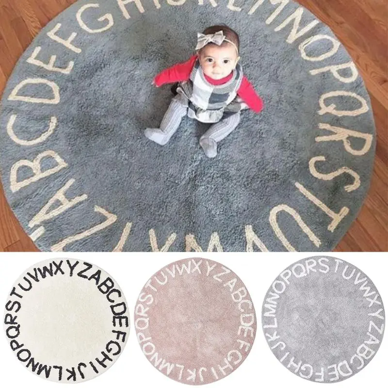 Baby Activity Mat 120cm Letter Round Area Rug Carpets Kids Play Games Living Room Decor K1MA | Мать и ребенок