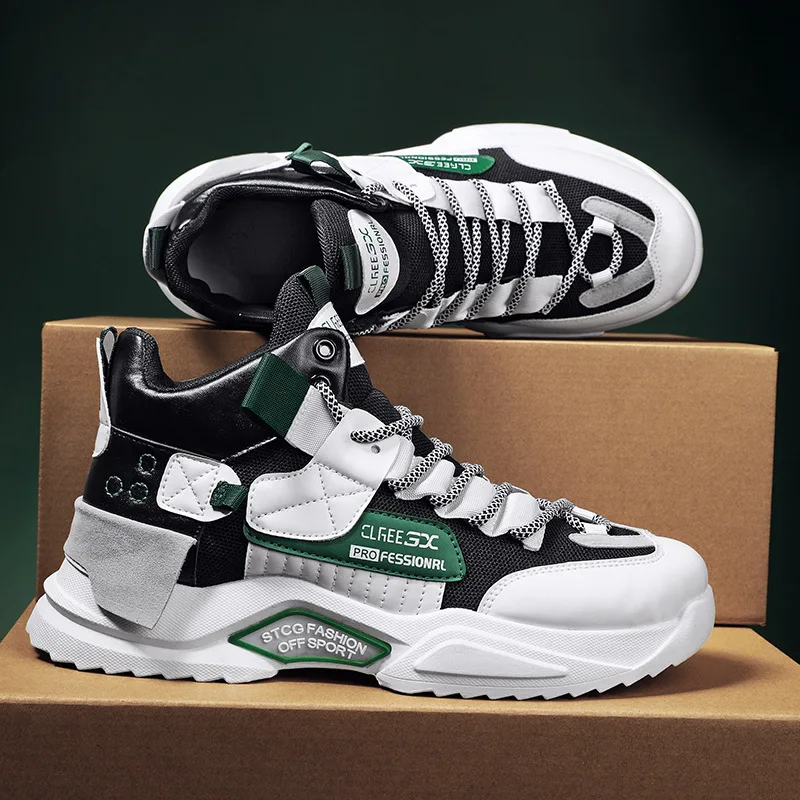

2021 New Autumn Small White Men Shoes Versatile Sports Leisure Dad Shoes Mesh Breathable Sports Shoes Men Men Vulcanize Shoes