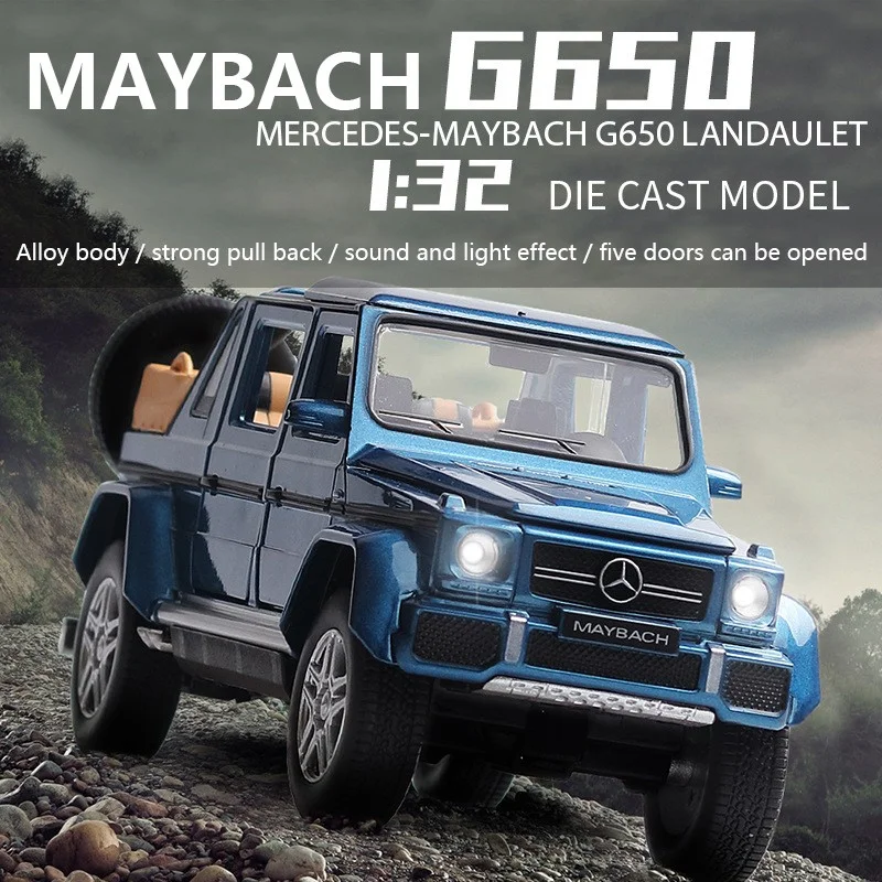 1:32 Новинка Maybach G650 литая модель автомобиля литая под давлением игрушка автомобильный звуковой светильник оттягивающийся автомобиль для мальчиков Детский подарок автомобиль игрушки колесо