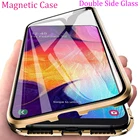 Двусторонний стеклянный чехол для iPhone 12, 11 Pro, XS Max, XR, 13, 7, 8, 6 Plus, SE, металлический магнитный чехол