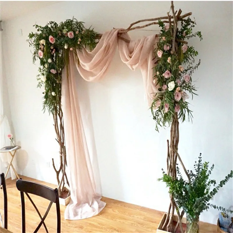 1.5*6 м однотонная ткань терилен свадебная драпировка арки вуаль Арбор для улицы