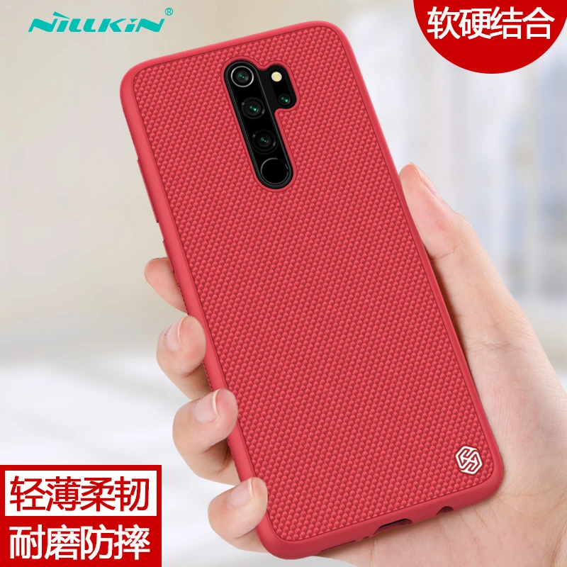 Чехол из нейлона Nillkin для Xiaomi Redmi Note 8 Pro текстурированная Задняя Крышка нескользящая тонкая и светильник чехол s - Цвет: Красный