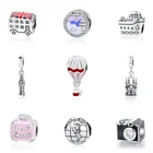 Оригинальный 100% бусины из стерлингового серебра 925 Шарм Fit Браслеты Любовь Путешествия Пальма Эйфелева дерево подвески в виде башни для женщин Diy ювелирные изделия