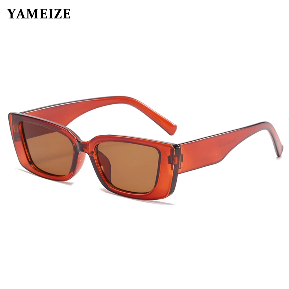 

Солнцезащитные очки YAMEIZE в стиле ретро для мужчин и женщин, винтажные Роскошные брендовые маленькие прямоугольные солнечные очки, 2021