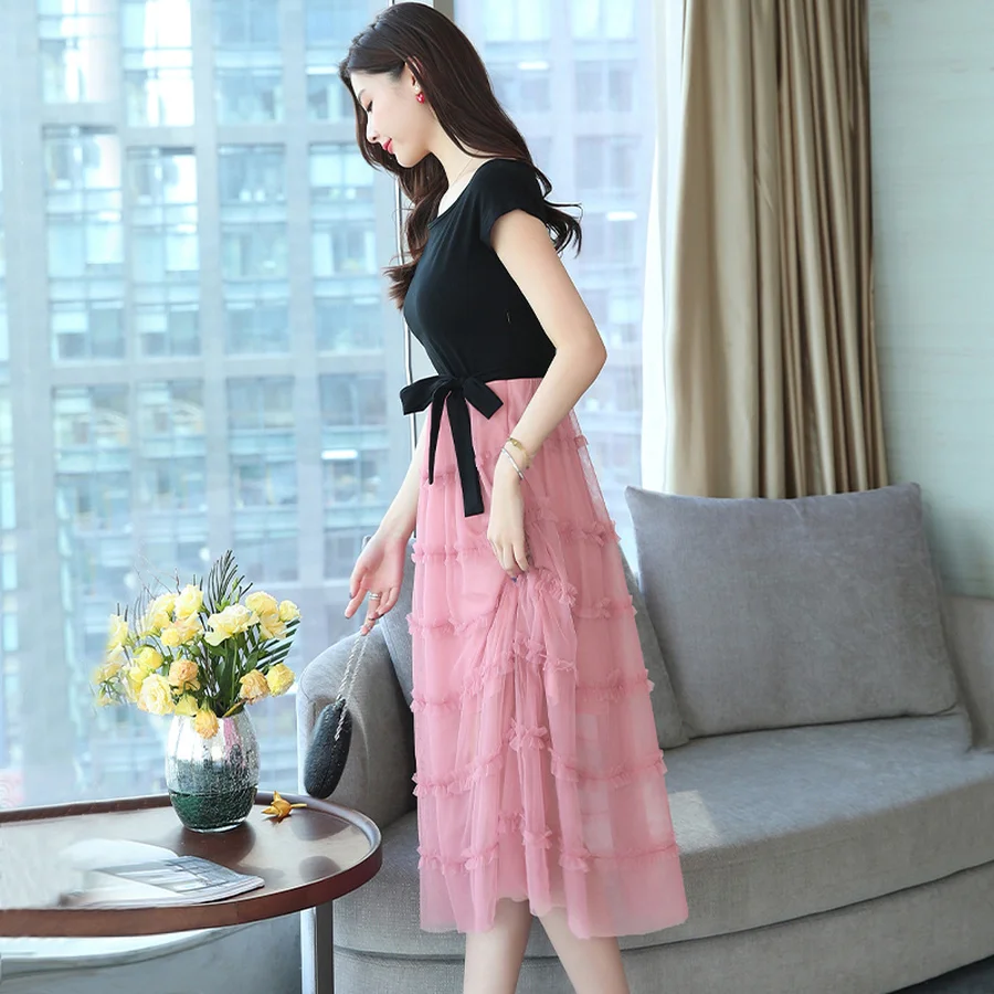 2021 размера плюс с фальш вставкой Пляжное платье миди в винтажном стиле Сезон лето