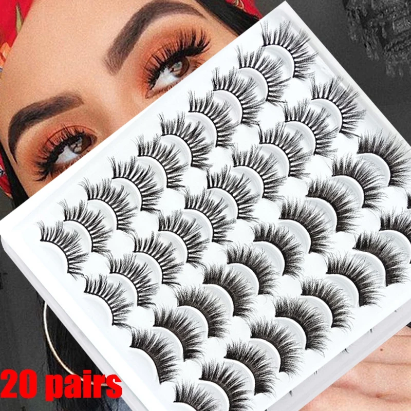 

20 Pair Mix False Eyelashes Mink Lashes Faux Eyelashes Dramatic Volume Lashes Eyelash Extension False Eyelashes Reusable