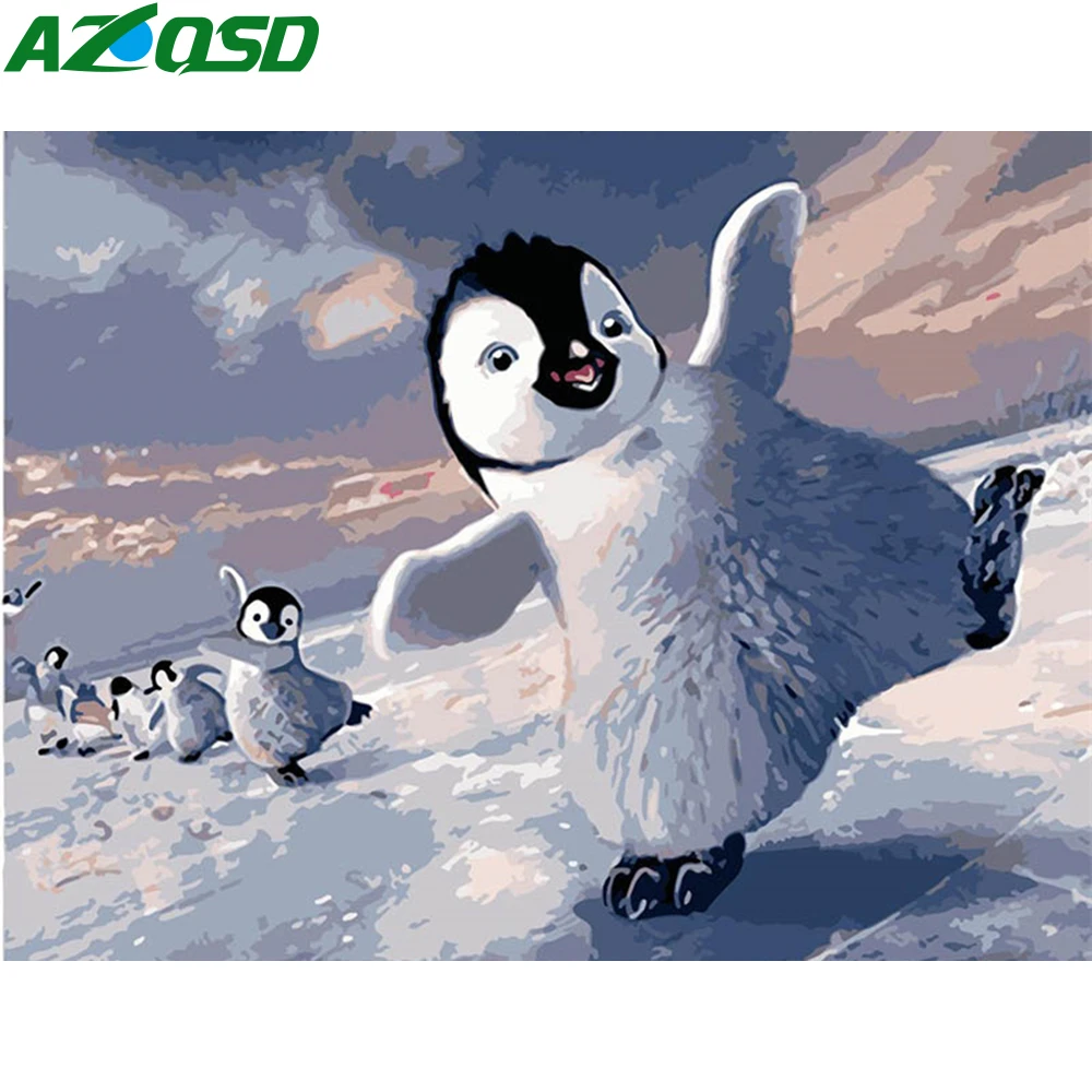 AZQSD масла Краски ing по номерам Пингвин Хо уникальный подарок картины животных