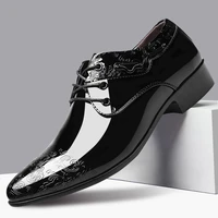 size 7 13 mens dress shoes black patent leather derby shoes for men brogue pointed toe party wedding formal shoes luxury 2021