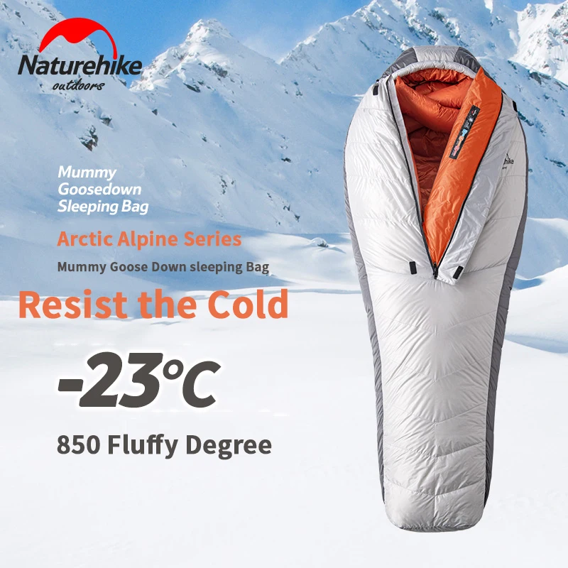 Зимний спальный мешок Naturehike 2020 1300 г с гусиным пухом наполнение 23 ℃ спальные мешки