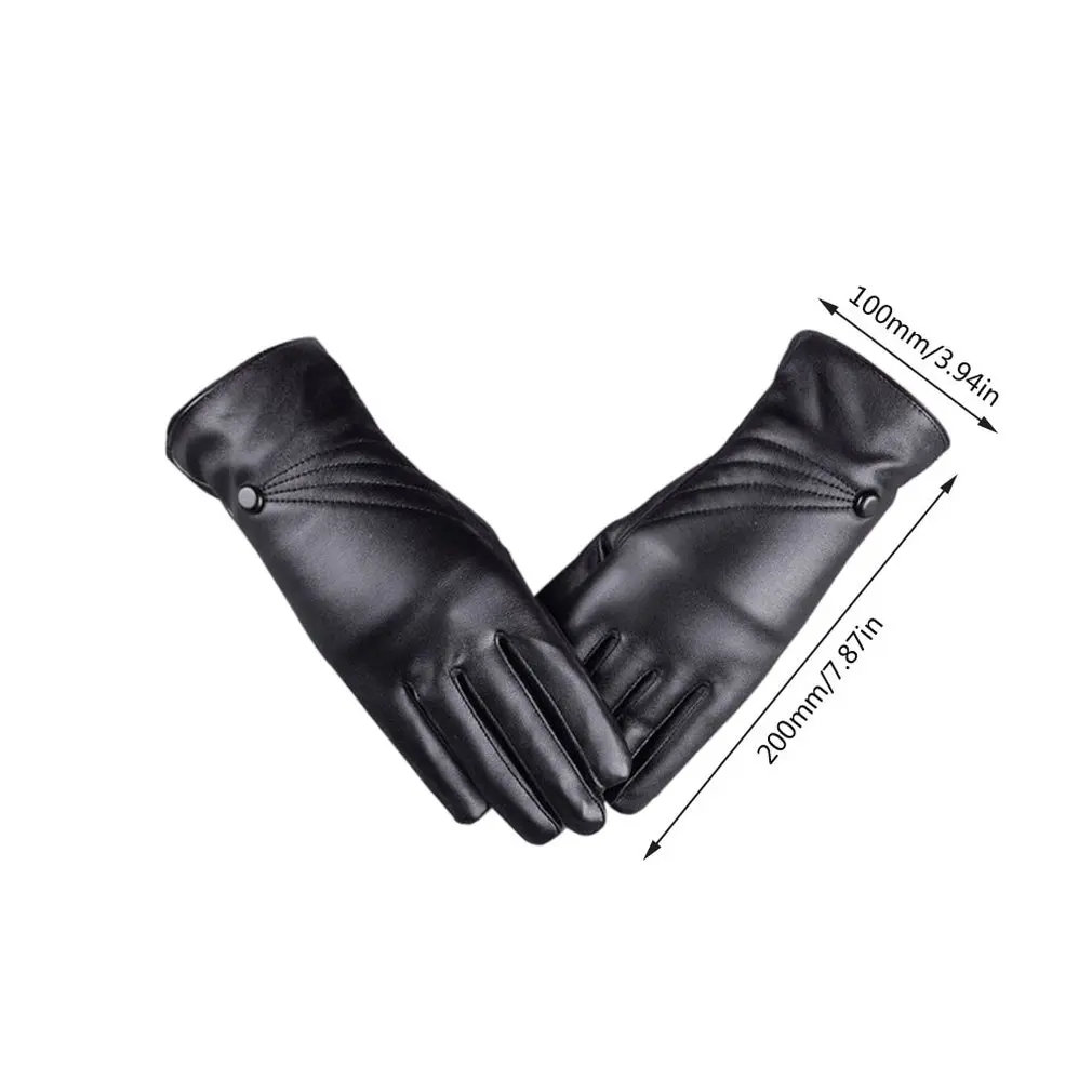 

1Pair Womens's Casual Fashionable Touch Screen Texing Gloves Fleeced Thermal Warm PU Leather Winter Gloves Delicate Design Gifts