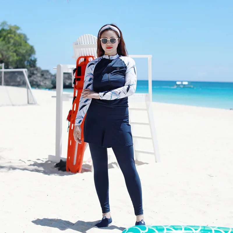 5 шт./комплект женский купальник с длинным рукавом и защитой от