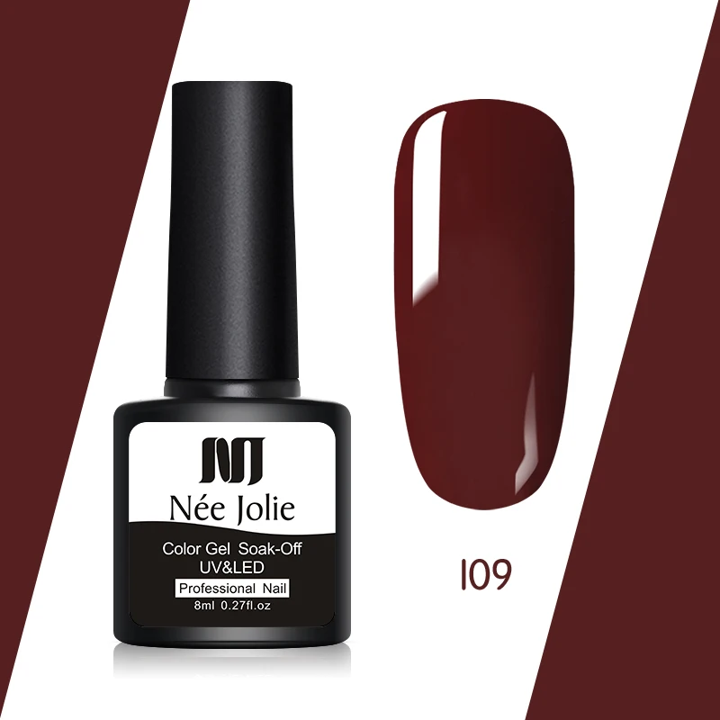I09 NEE JOLIE, 8 мл, бледно-лиловый, серия, Цветной Гель-лак, долговечный, замачиваемый, УФ-Гель-лак, Одноцветный, сладкий цвет, гель для дизайна ногтей - Цвет: I09