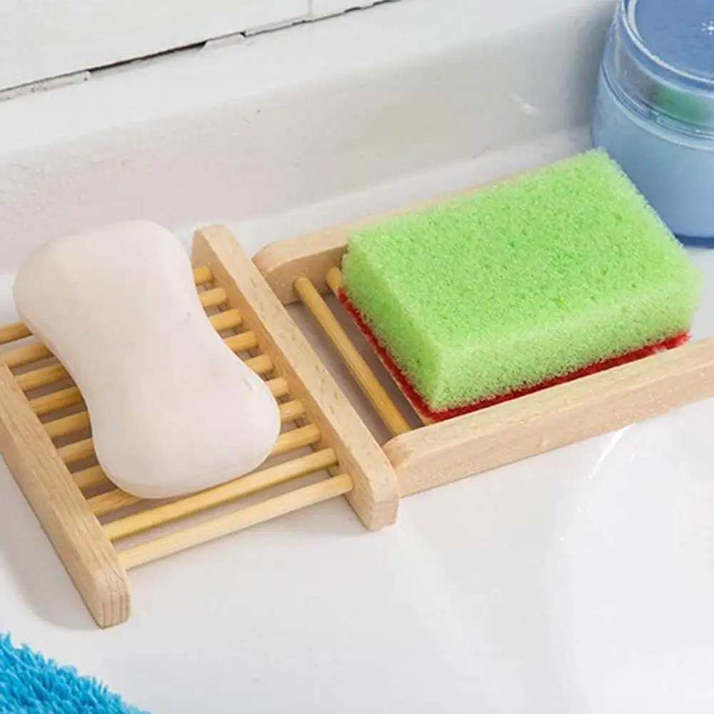 

1PC Portable Soap Dishes Natural Wood Soap Tray Dish Storage Soap Bath Plate Wash Bathroom Shower Accessories Holder Organi A8G8