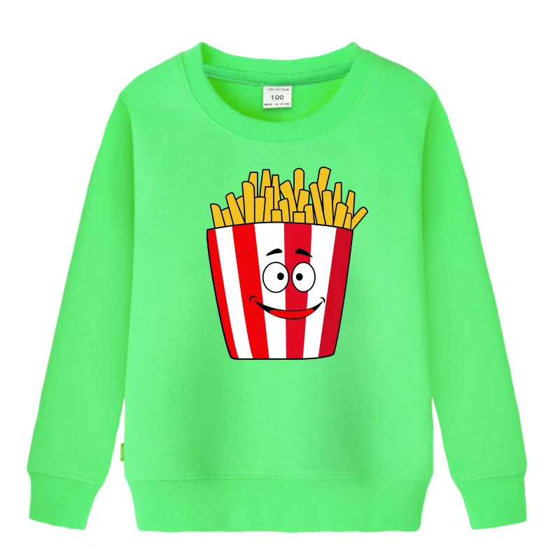 Детские толстовки худи с принтом в виде героев мультфильмов кока-колы гамбургер