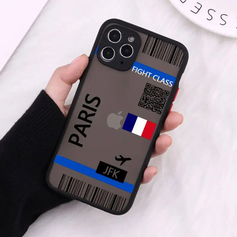

design Cute FIRST CLASS PLANE TICKET Phone Case Matte Transparent For iPhone 12 Mini 11 Pro XR XS Max 7 8 Plus