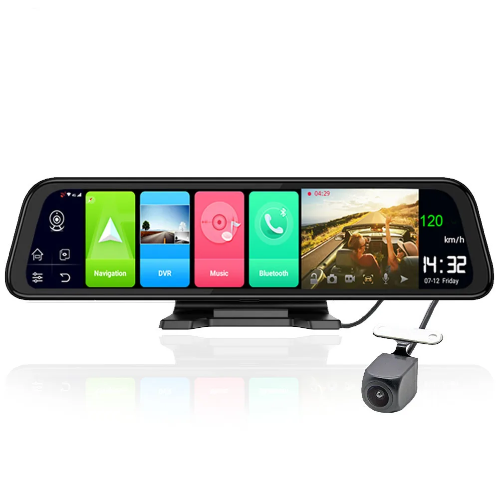 Автомобильный видеорегистратор Bluavido 1" ips, gps, 2G ram, 4G LTE, Android 8,1, камера, видео регистратор, навигация, HD 1080 P, зеркало заднего вида, видеорегистратор