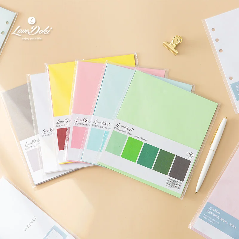 Doki A6 Square Pink Brown Journal Notebook Refill Paper PVC Pocket Lovedoki Planner Organizer |