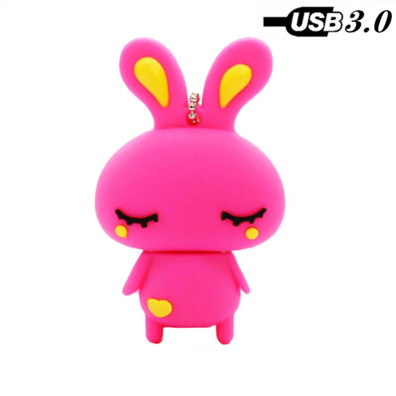 

Fast 3.0 Cartoon Cute pink rabbit USB Flash Drives 64GB Mini Pendrive 8GB/16GB/32GB/128G/256G Memory Stick Pen Drive Flash Gifts