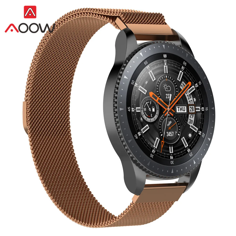 20 мм 22 мм Миланская петля для samsung Galaxy Watch 42 мм 46 мм магнитный сменный ремешок из нержавеющей стали для R800 R810 R815