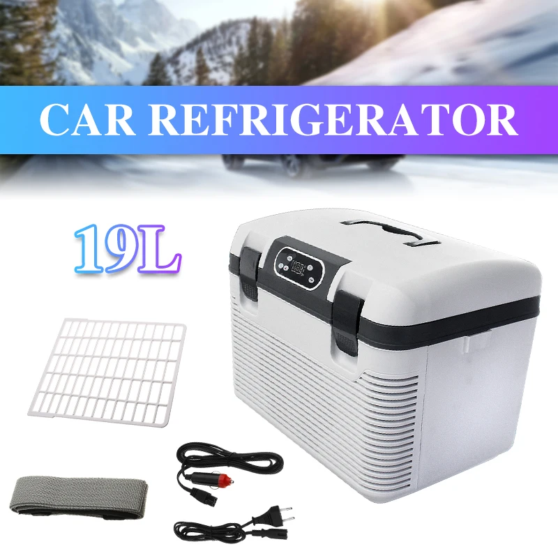 

19L Car Refrigerator Freeze heating DC12-24V/AC220V Fridge Compressor for Car Home Picnic Refrigeration heating -5~65 Degrees