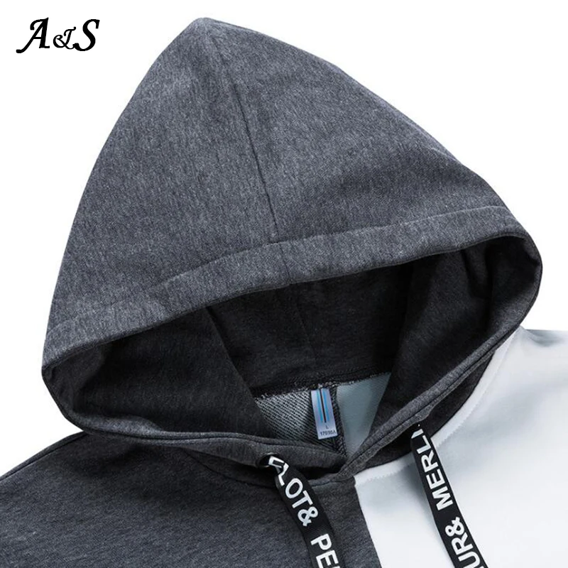 

Anbenser Cool Sweatshirt Men Hip Hop patchwork Long Sleeve Pullover contrast Hoodies Men high quality Sweatshirt hoodies