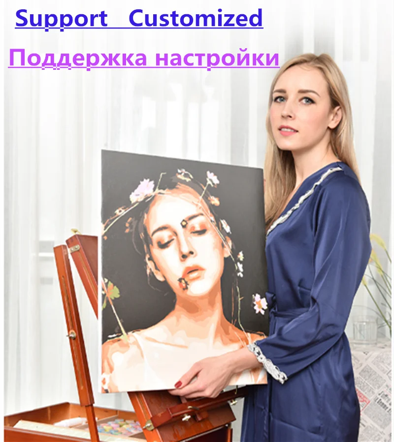 Сделай Сам по цифровому с изображением кота отражение Тигра живопись цифровая Современная Настенная живопись холст Свадебные домашние декорации уникальный подарок