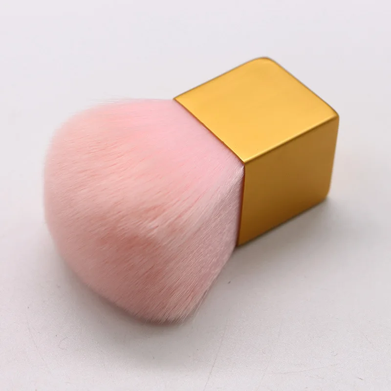 

1 pc Large Soft Blusher Brush Pink Hair Mushroom Powder Makeup Brush With Portable Plastic Short Handle Make Up Tool WDF0013