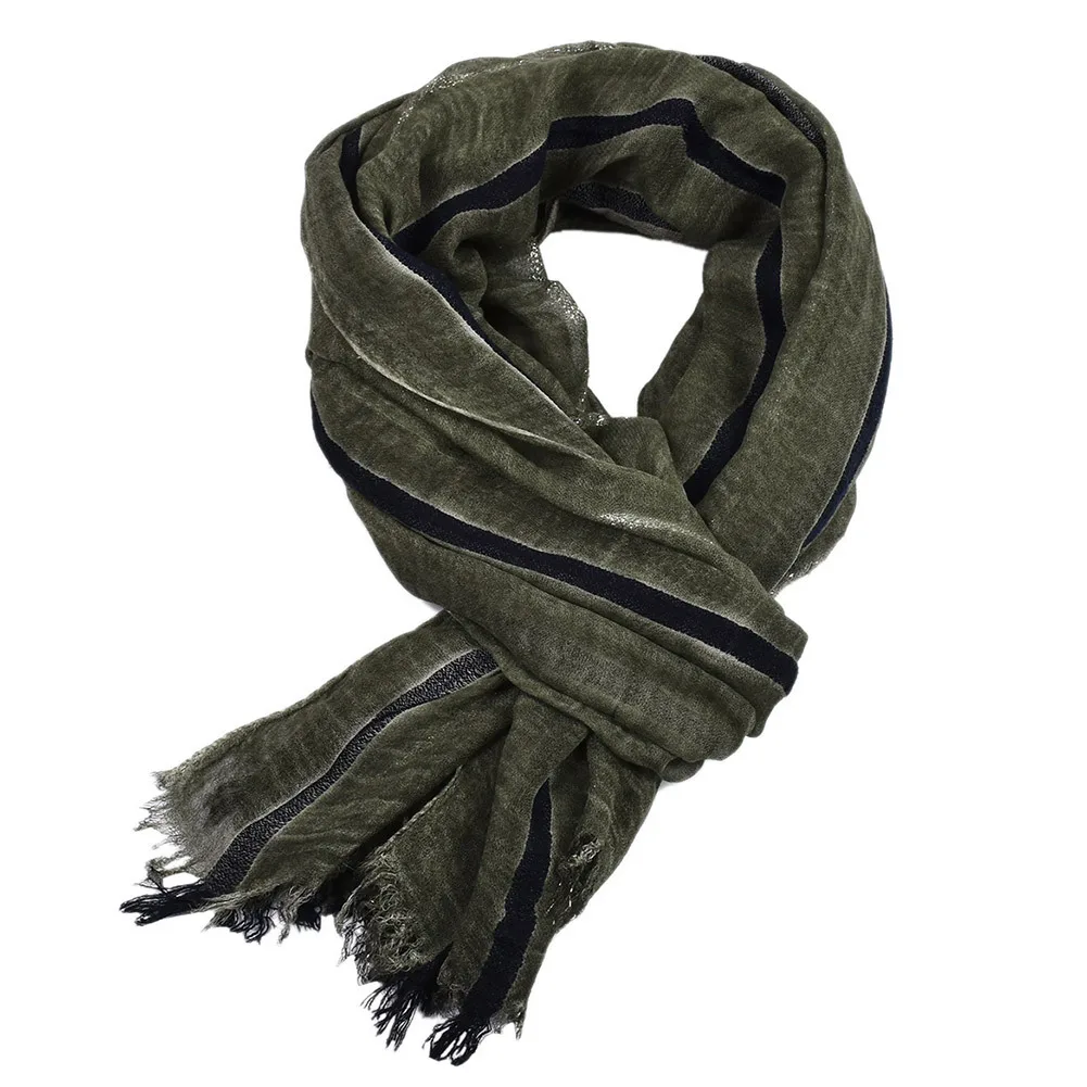 

Winter Men's Vintage Art European And American Gentleman Gold Thread Stripe Scarf