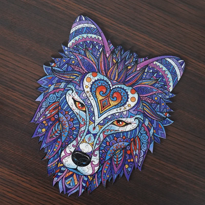 Волчья деревянная головоломка с животными игрушка-пазл высокой степенью