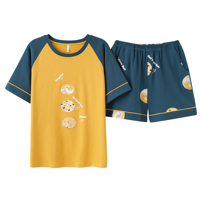 

Cartoon Fox Print Summer Pajamas For Women Casual Short Sleeve Homewear Girls Korean Sweet Cute T-Shirts And Shorts Sleepwear
