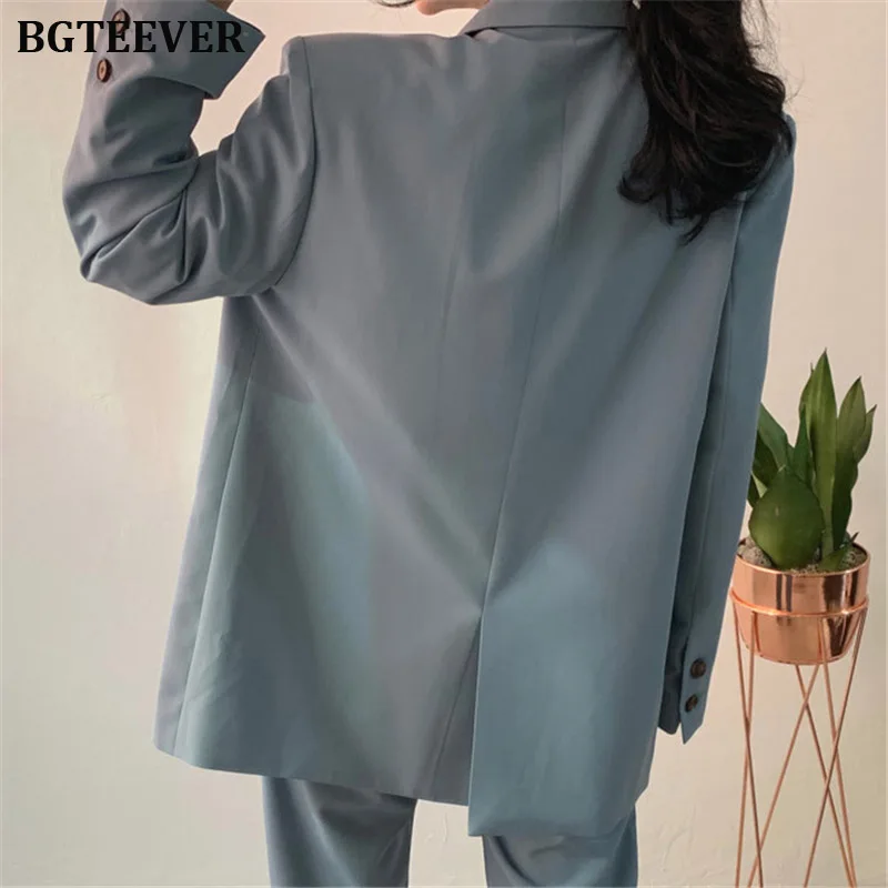 Модный женский Блейзер свободного кроя пиджак на пуговицах винтажный свободный