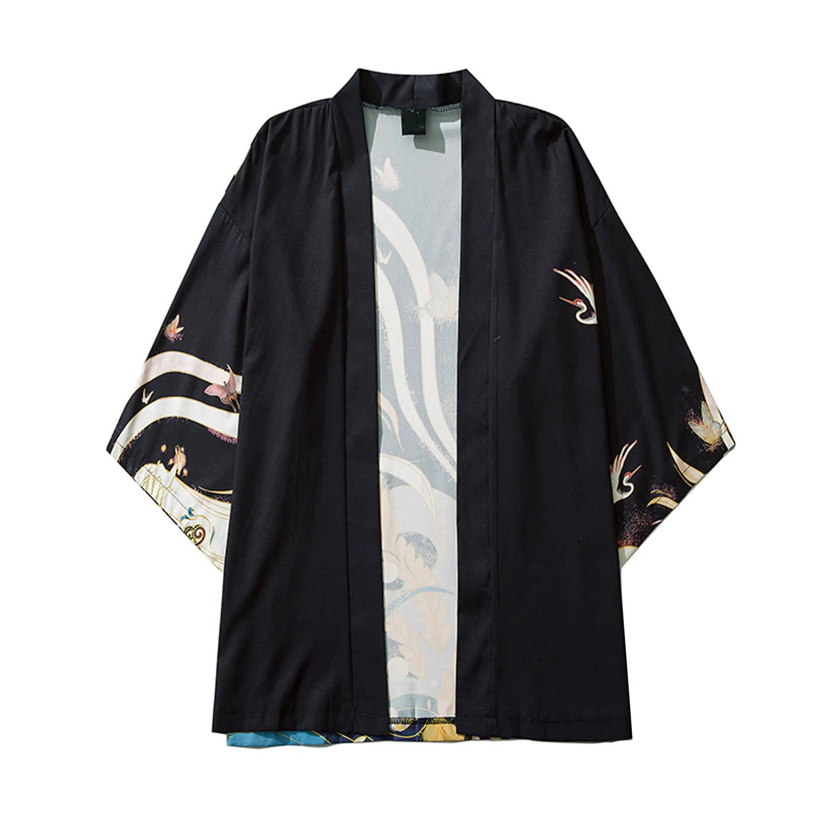 

Japanese Style Print Kimono Hip Hop Cardigan Coats Harajuku men Casual Loose Tops Streetwear Shirts for man