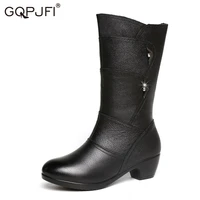 women autumn shoes european style simplicity pu round head thick heel bare boots side zipper short plush motorcycle martin boots