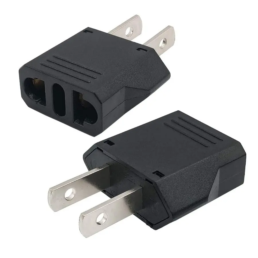 

European EU to USA Canada Japan 2 Pin Travel Adapter Max AC250V 10A