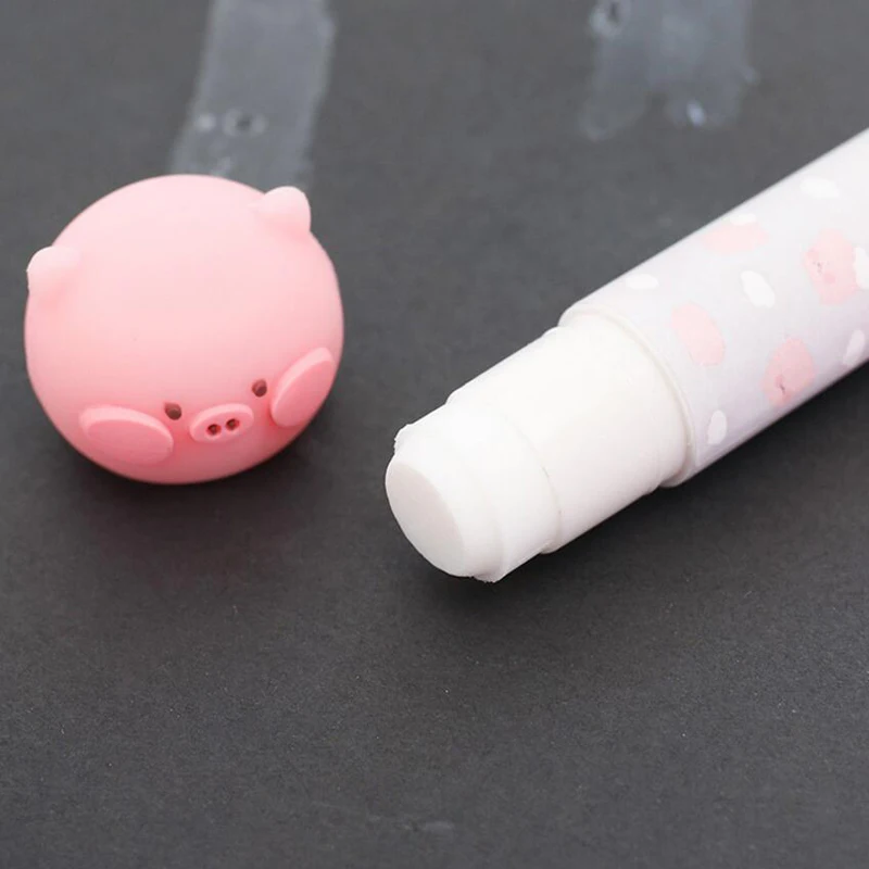 Модный дизайн милая мультяшная свинка однотонная клейкая палочка школьная