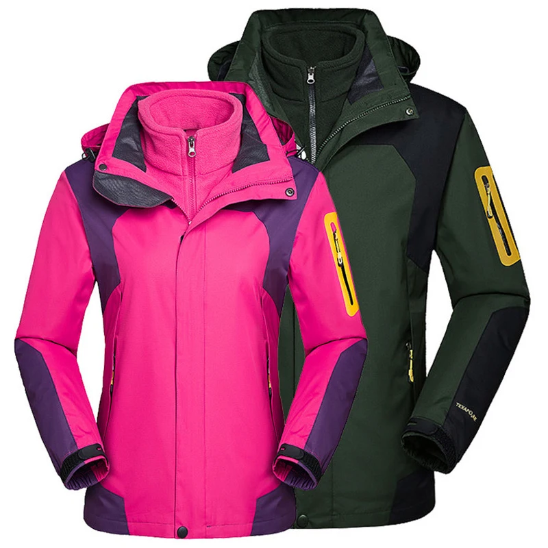 На открытом воздухе 2 в 1 Пеший Туризм куртки Для мужчин женщин кемпинг флисовая