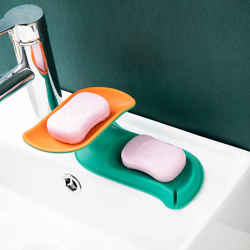 

Double Layer Rotatable Drain Soap Dish Nordic Household Toilet Creative Portable Soap Tray Bathroom Soap Holder Box
