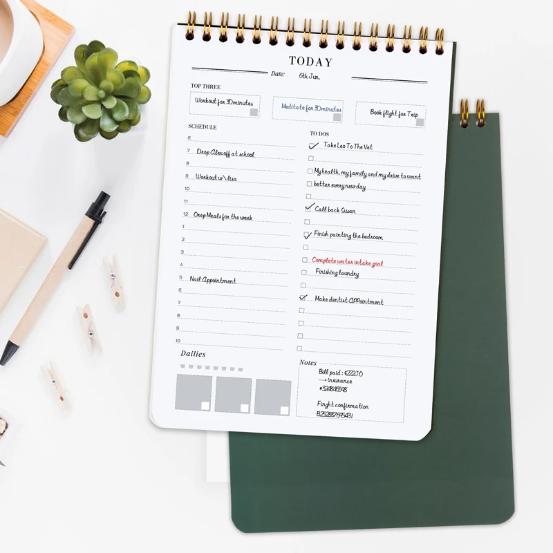 Неустанавливаемый Ежедневник для ежедневного планировщика персональный