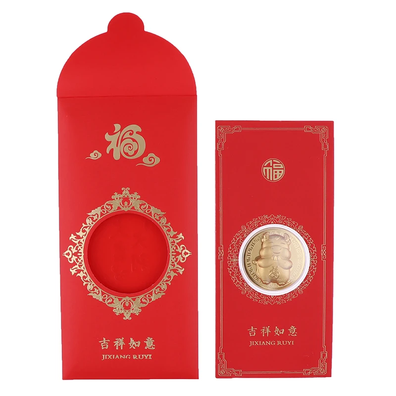 2021 новый год золотая монета искусственная кожа подарок сувенир счастливый