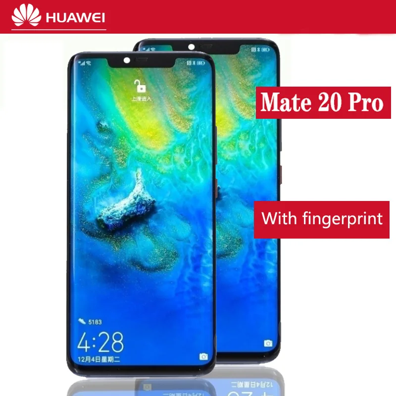Оригинальный 6 39 ''ЖК дисплей отпечатков пальцев Замена для Huawei mate20 Mate 20 Pro ЖК