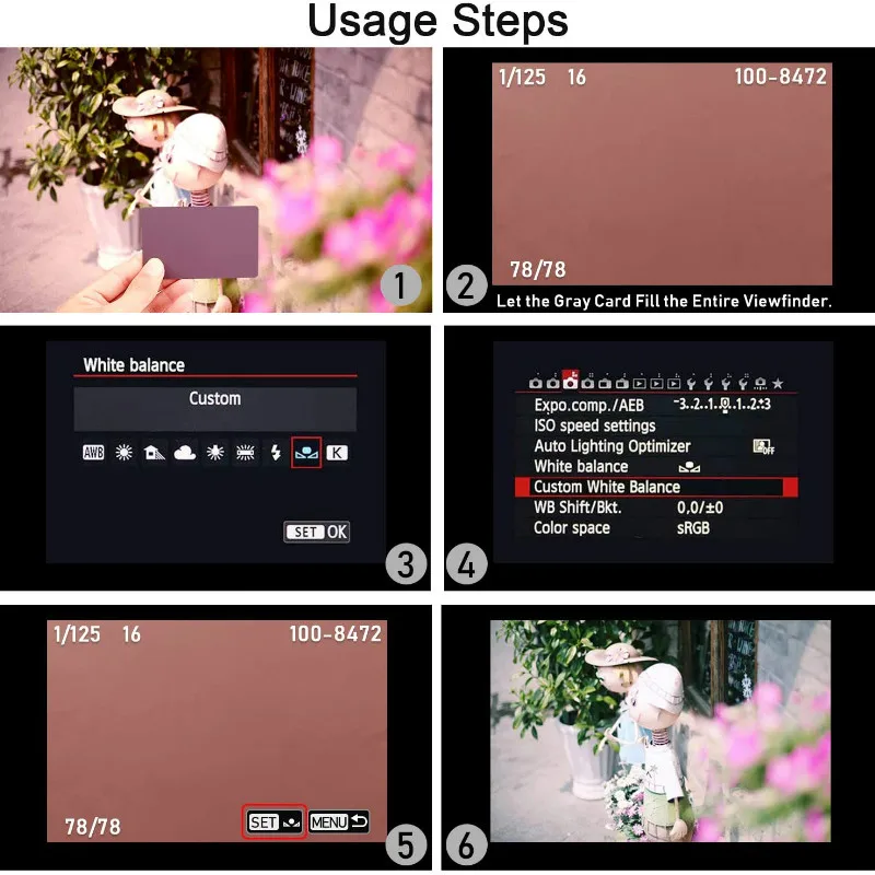 Серая карта баланс белого Карта 18% экспозиция фотография пользовательская