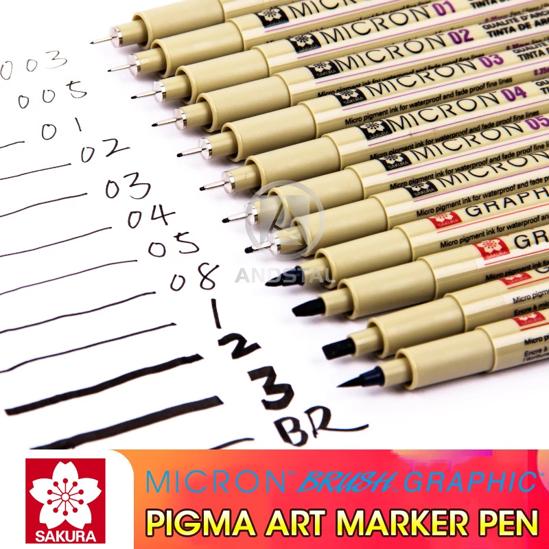 Sakura ручка Pigma Micron набор 12 размеров подлинные гарантированные художественные
