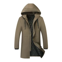new mens long parka hooded thick warm cotton padded coat solid winter clothing size m 6xl t130