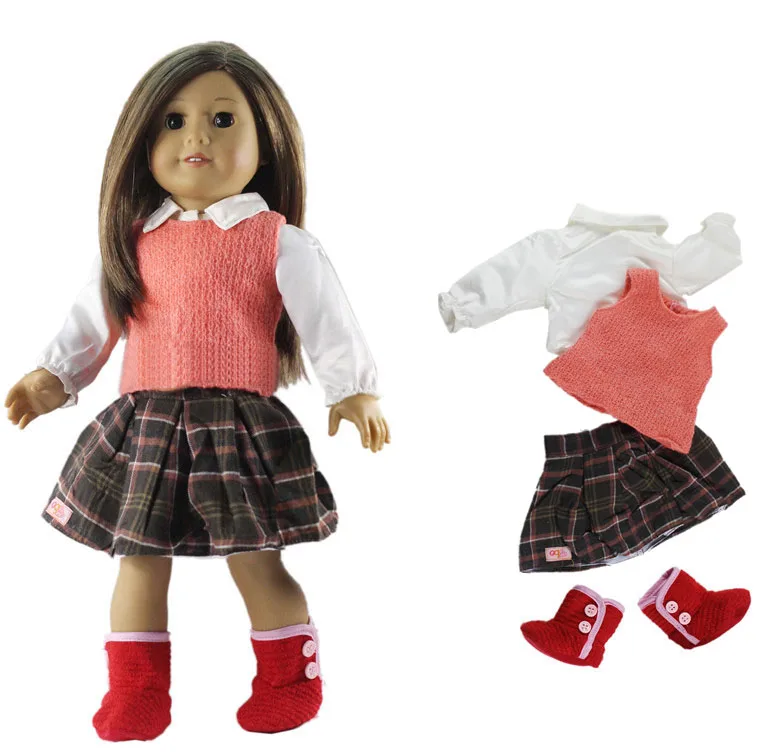 1 Set Doll Clothes Outfit Top+vest+skirt for 18 inch American Many Style Choice | Игрушки и хобби