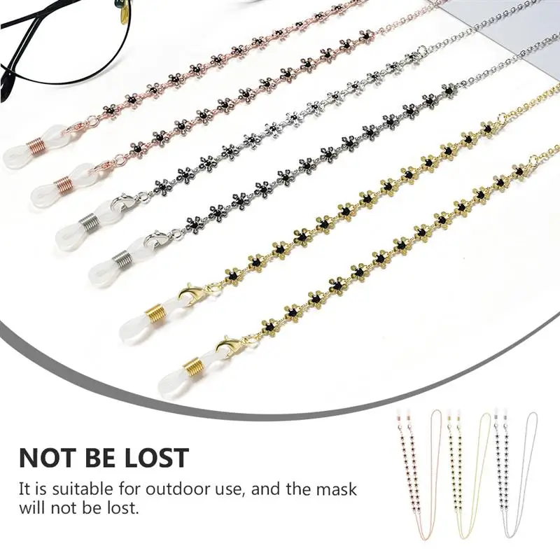

3PCS/4pcs Delicate Thick Eyeglasses Chain Small Flower Hanging Neck Glasses Chain