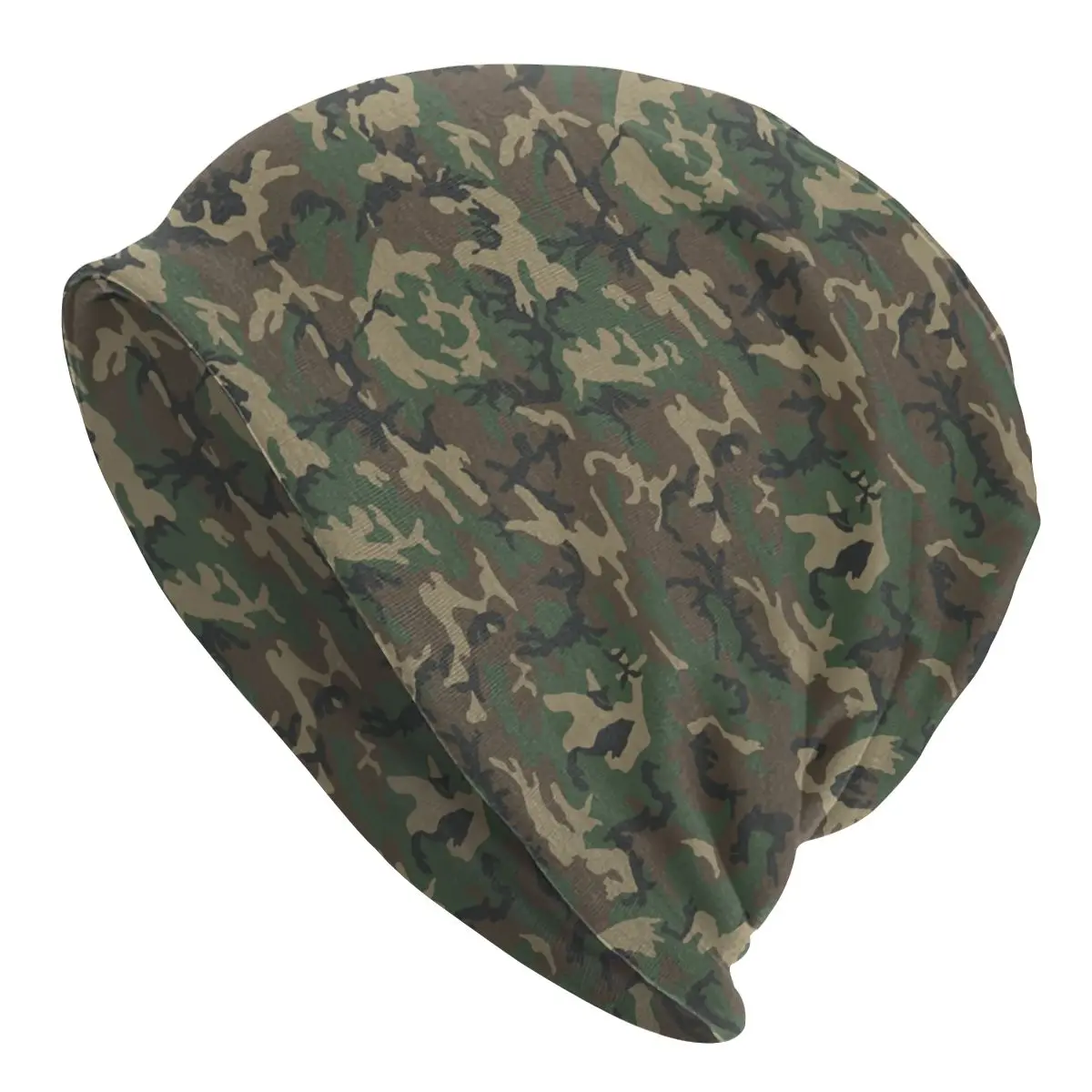 

Army Camouflage Pattern Bonnet Hats Jungle Military Camo Knitted Hat Goth Street Skullies Beanies Hat Men's Warm Dual-use Cap
