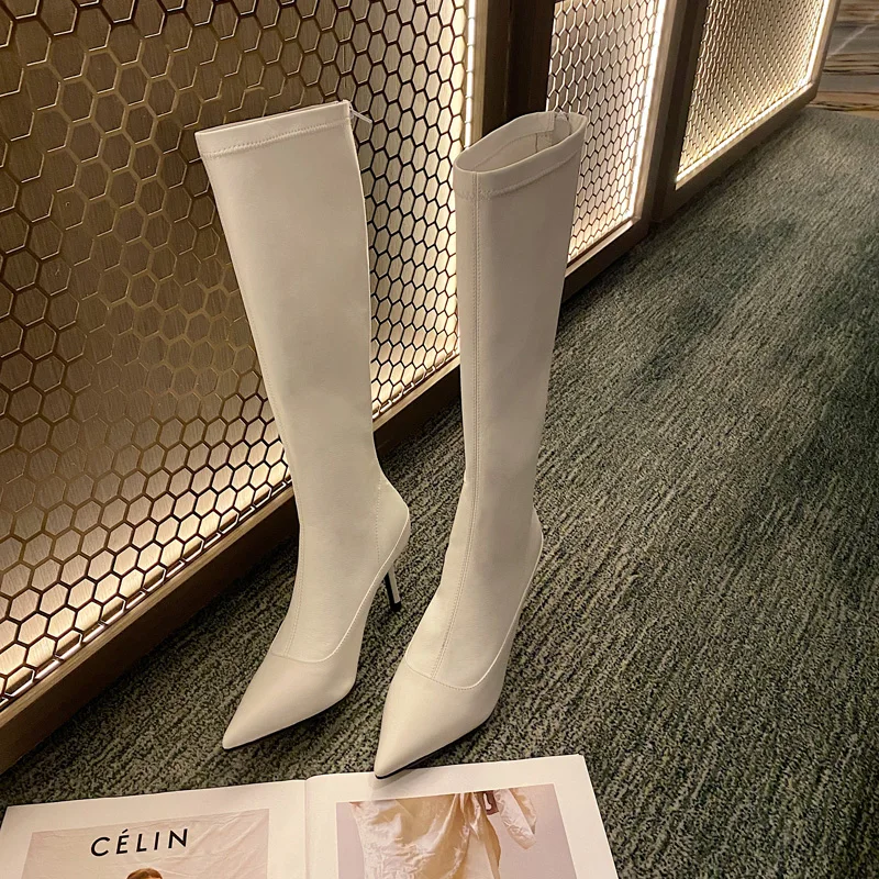 

vallu2020 winter new boots are knee-length thin and thin boots trendy pointed boots thin section fashion street style women's