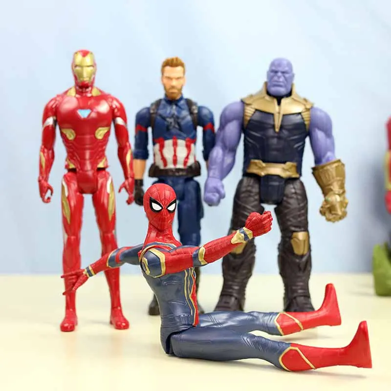 30 см Marvel Мстители эндгейм танос Человек паук Халк Железный человек Капитан