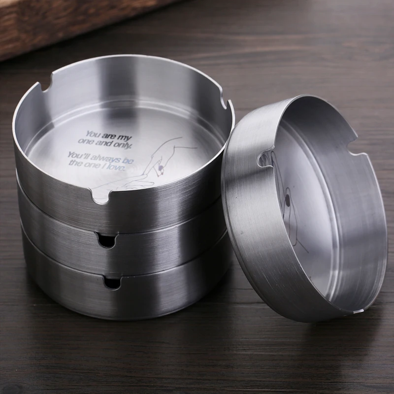 Пепельница из нержавеющей стали металлический поднос для золы круглые